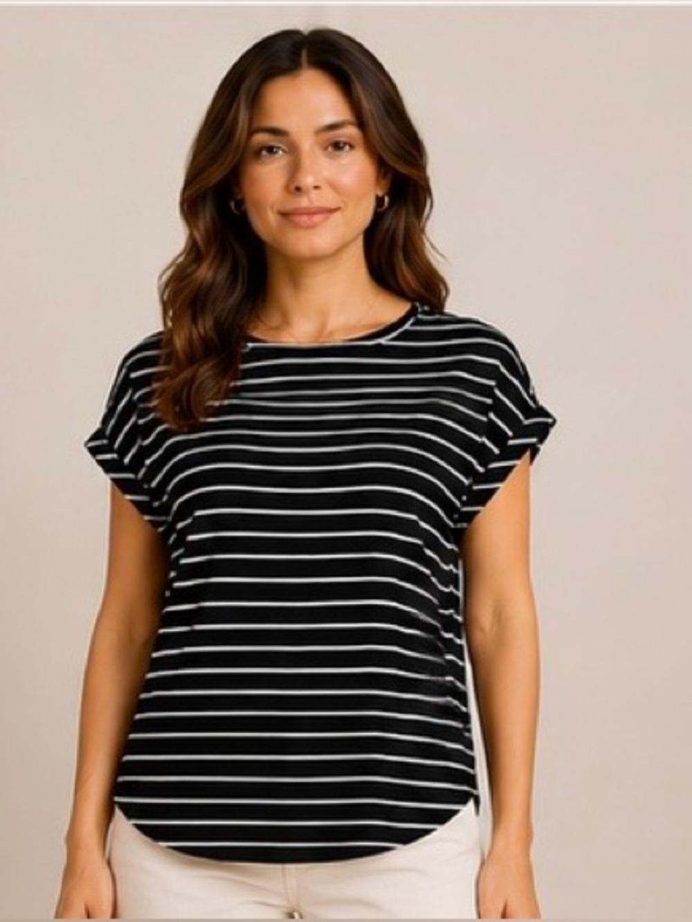 REITMANS Black and White Striped Blouse